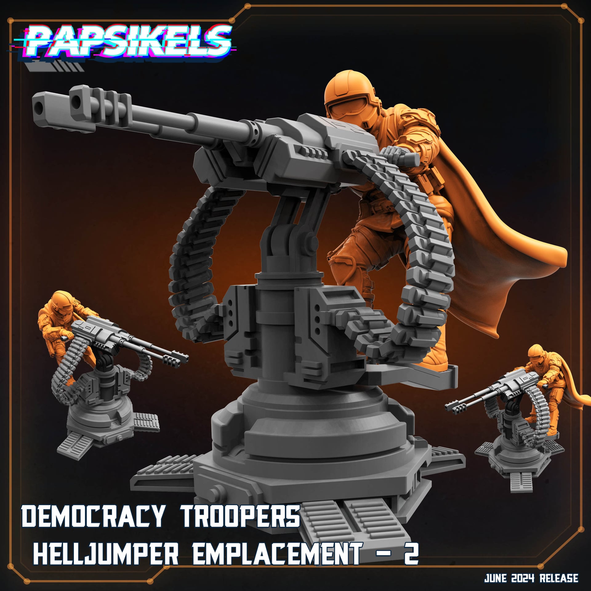 Democracy Troopers Helljumper Emplacement 2 - Unpainted Resin
