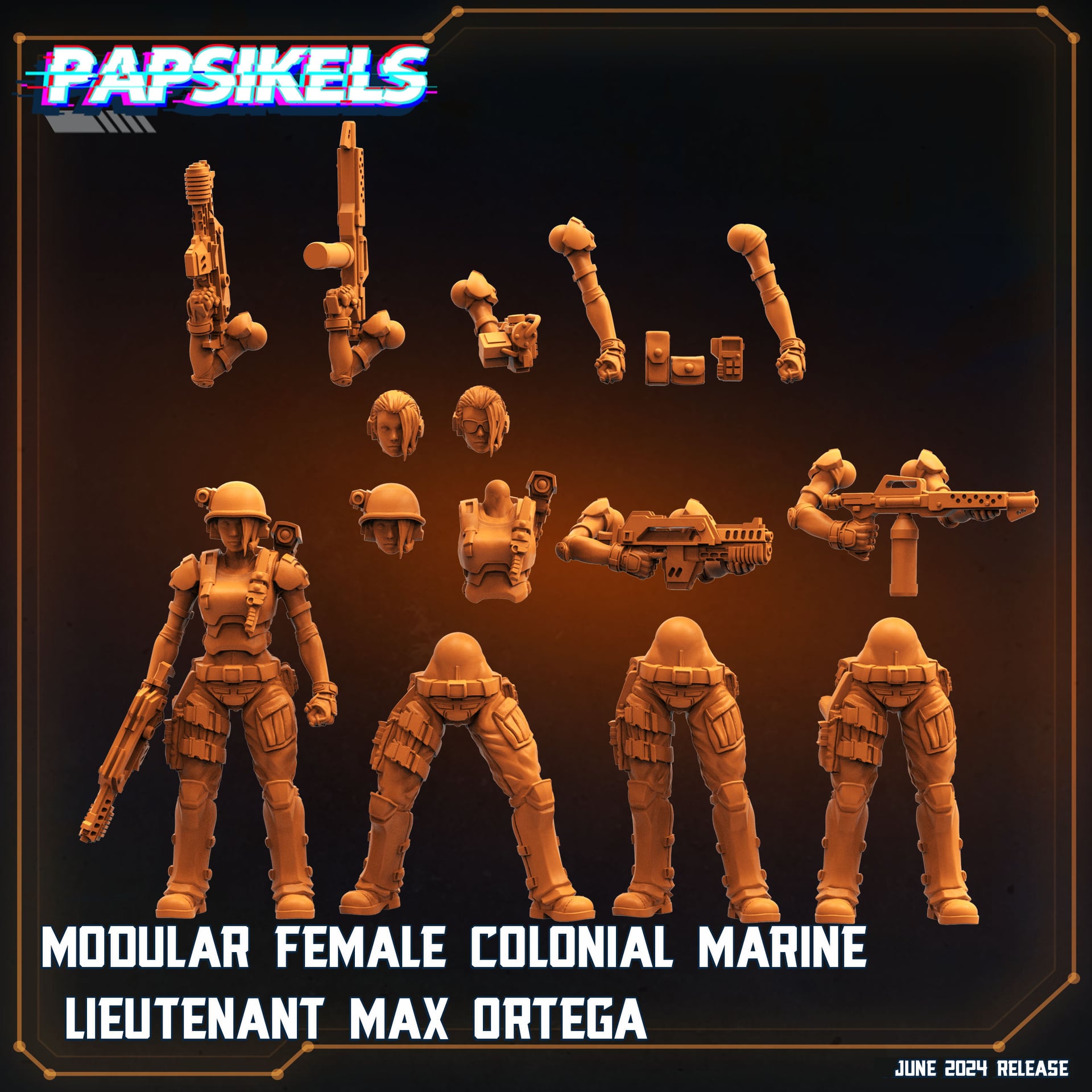 Modular Female Colonial Marine Lieutenant Max Ortega - Unpainted Resin